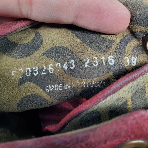 Fly London Shoes Womens Size EU 38 US 7.5-8 Red Suede Yama Wedge Ankle Boots - Picture 8 of 10